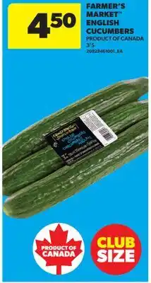 Real Canadian Superstore FARMER'S MARKET ENGLISH CUCUMBERS, 3'S offer