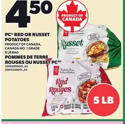 Independent Grocer PC RED OR RUSSET POTATOES, 5 LB BAG offer