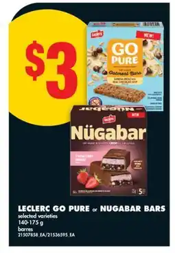 No Frills LECLERC GO PURE or NUGABAR BARS offer