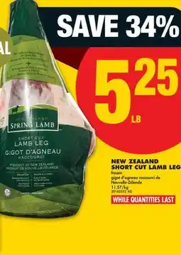No Frills NEW ZEALAND SHORT CUT LAMB LEG offer