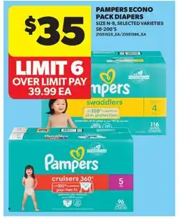 Real Canadian Superstore PAMPERS ECONO PACK DIAPERS, 58-200' S offer