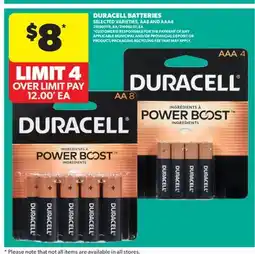 Real Canadian Superstore DURACELL BATTERIES, AA8 AND AAA4 offer