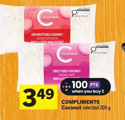 Foodland COMPLIMENTS Coconut offer