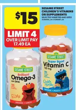 Real Canadian Superstore SESAME STREET CHILDREN'S VITAMINS OR SUPPLEMENTS offer