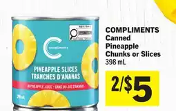 Foodland COMPLIMENTS Canned Pineapple Chunks or Slices offer