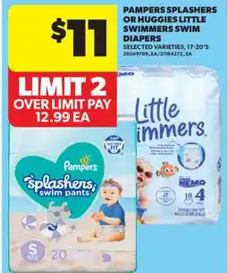 Real Canadian Superstore PAMPERS SPLASHERS OR HUGGIES LITTLE SWIMMERS SWIM DIAPERS, 17-20'S offer