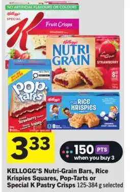 Foodland KELLOGG'S Nutri-Grain Bars, Rice Krispies Squares, Pop-Tarts or Special K Pastry Crisps offer