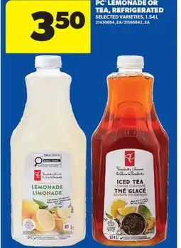 Real Canadian Superstore PC LEMONADE OR TEA, REFRIGERATED offer
