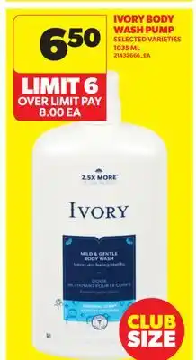 Real Canadian Superstore IVORY BODY WASH PUMP offer