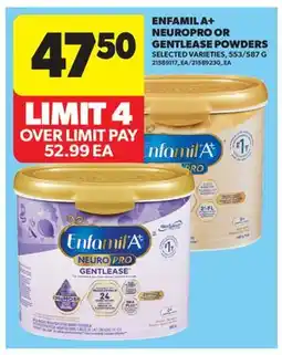 Real Canadian Superstore ENFAMIL A + NEUROPRO OR GENTLEASE POWDERS, 553/587 G offer