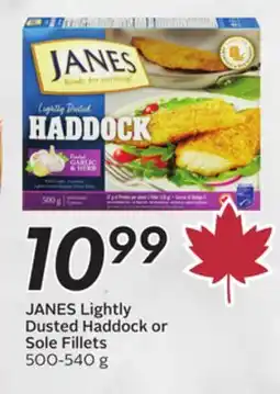 Sobeys JANES Lightly Dusted Haddock or Sole Fillets offer