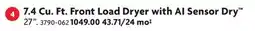Home Hardware 7.4 Cu. Ft. Front Load Dryer with AI Sensor Dry offer
