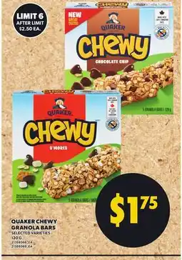 Loblaws QUAKER CHEWY GRANOLA BARS offer