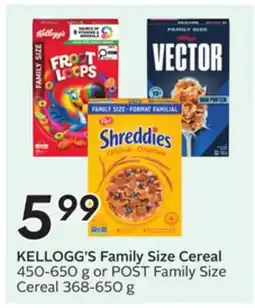 Sobeys KELLOGG'S Family Size Cereal offer