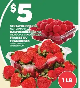 Independent Grocer STRAWBERRIES, 1 LB, RASPBERRIES, HALF PINT offer