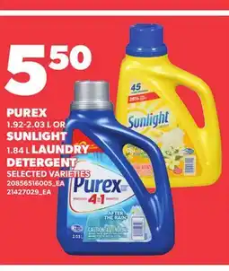 Loblaws PUREX, 1.92-2.03 L OR SUNLIGHT, 1.84 L LAUNDRY DETERGENT offer