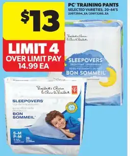 Real Canadian Superstore PC TRAINING PANTS, 20-44'S offer