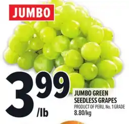 Metro JUMBO GREEN SEEDLESS GRAPES offer
