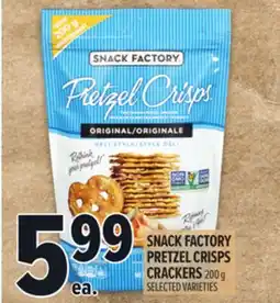 Metro SNACK FACTORY PRETZEL CRISPS CRACKERS offer