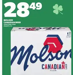 Loblaws MOLSON CANADIAN BEER, 12X473 ML CANS offer