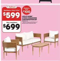 Real Canadian Superstore LIFE AT HOME 4 PIECE SHELBURNE CONVERSATION SET offer