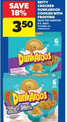 Real Canadian Superstore BETTY CROCKER DUNKAROOS COOKIES WITH FROSTING, 6'S offer