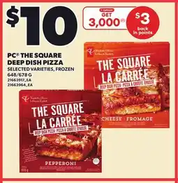 Loblaws PC THE SQUARE DEEP DISH PIZZA, 648/678 G offer