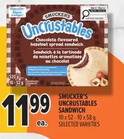 Metro SMUCKER'S UNCRUSTABLES SANDWICH offer