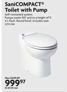 Home Hardware SaniCOMPACT Toilet with Pump offer