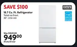 Home Hardware 18.7 Cu. Ft. Refrigerator offer