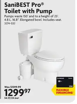 Home Hardware SaniBEST Pro Toilet with Pump Pumps waste offer