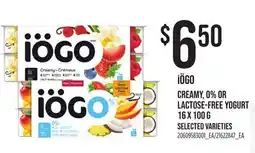 Loblaws IÖGO CREAMY, 0% OR LACTOSE-FREE YOGURT offer