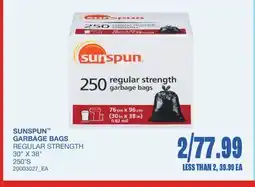 Wholesale Club SUNSPUN GARBAGE BAGS REGULAR STRENGTH, 250'S offer