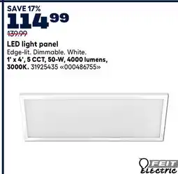 RONA Feit 1' x 4', 5 CCT, 50-W, 4000 lumens, 3000K. LED light panel offer