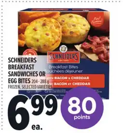 Metro SCHNEIDERS BREAKFAST SANDWICHES OR EGG BITES offer