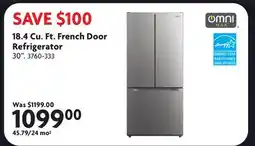 Home Hardware 18.4 Cu. Ft. French Door Refrigerator offer