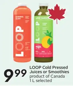 Sobeys LOOP Cold Pressed Juices or Smoothies offer