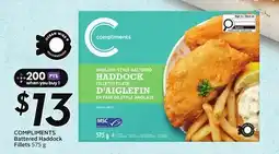 Sobeys COMPLIMENTS Battered Haddock Fillets offer