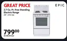 Home Hardware 2.7 Cu. Ft. Free Standing Electric Range offer