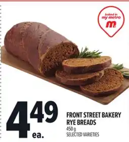 Metro FRONT STREET BAKERY RYE BREADS offer