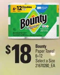 Loblaws BOUNTY PAPER TOWEL, 6=12 offer