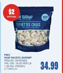 Wholesale Club RAW PACIFIC SHRIMP PEELED, DEVEINED TAIL-ON, 16-20 PER LB 1.36 KG offer