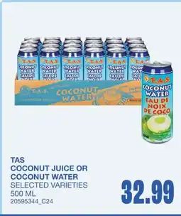 Wholesale Club TAS COCONUT JUICE OR COCONUT WATER offer