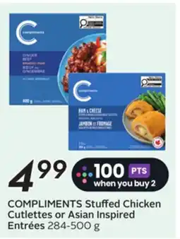 Sobeys COMPLIMENTS Stuffed Chicken Cutlettes or Asian Inspired Entrées offer