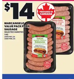 Loblaws MARCANGELO VALUE PACK PORK SAUSAGE offer