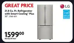 Home Hardware 21.8 Cu. Ft. Refrigerator with Smart Cooling Plus offer