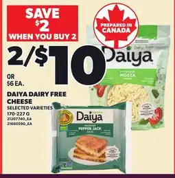 Loblaws DAIYA DAIRY FREE CHEESE offer