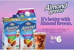 Loblaws ALMOND BREEZE SHELF STABLE, 1.9 L SHELF STABLE OR, 1.89 L CHILLED offer