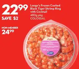 Longo's Frozen Cooked Black Tiger Shrimp Ring with Cocktail offer