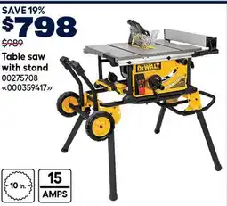 RONA Dewalt Table saw with stand offer